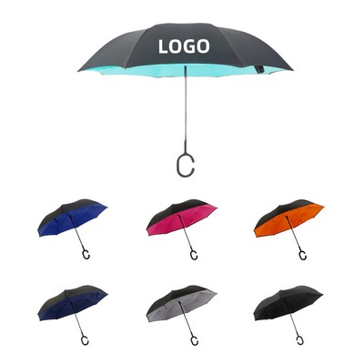 48" Double Layer Folding Inverted Umbrella